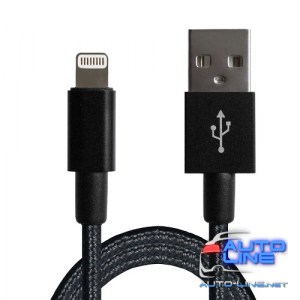 Кабель Grand-X USB-Lightning FL01BK MFI, 1m, Black, доп. защита - оплетка (FL01BB)